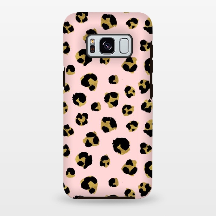 Galaxy S8 plus StrongFit Pink and gold leopard by Julia Badeeva