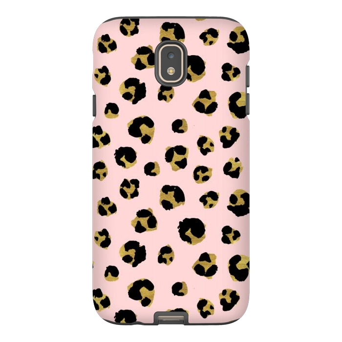 Galaxy J7 StrongFit Pink and gold leopard by Julia Badeeva