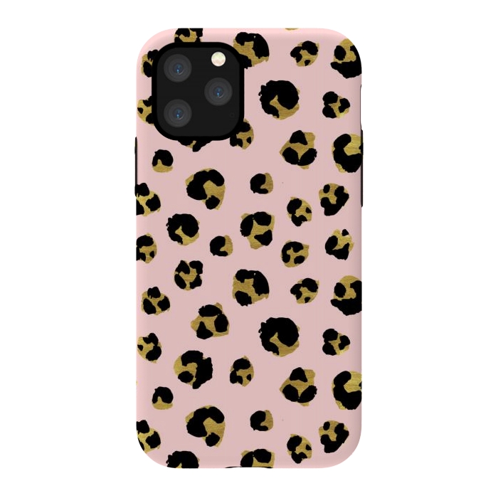 iPhone 11 Pro StrongFit Pink and gold leopard by Julia Badeeva