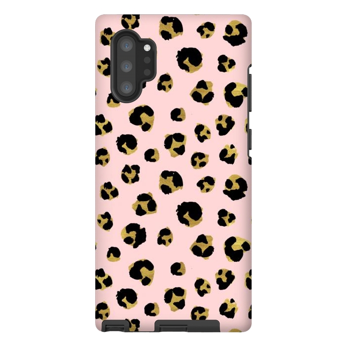 Galaxy Note 10 plus StrongFit Pink and gold leopard by Julia Badeeva