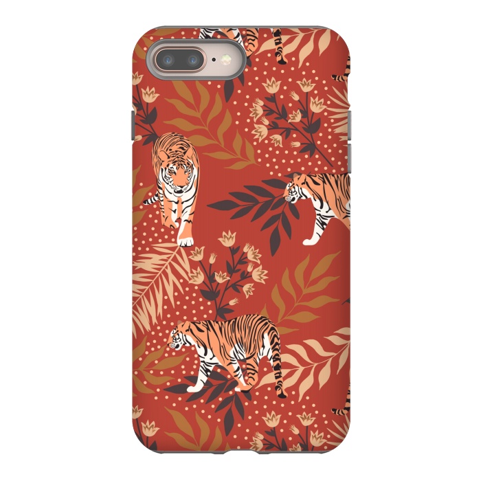 iPhone 7 plus StrongFit Tigers. Red pattern by Julia Badeeva