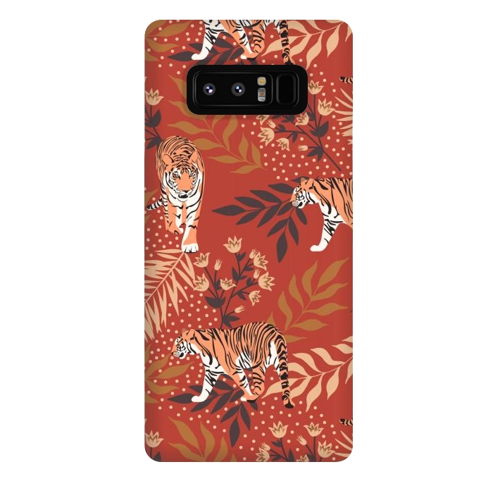 Galaxy Note 8 StrongFit Tigers. Red pattern by Julia Badeeva