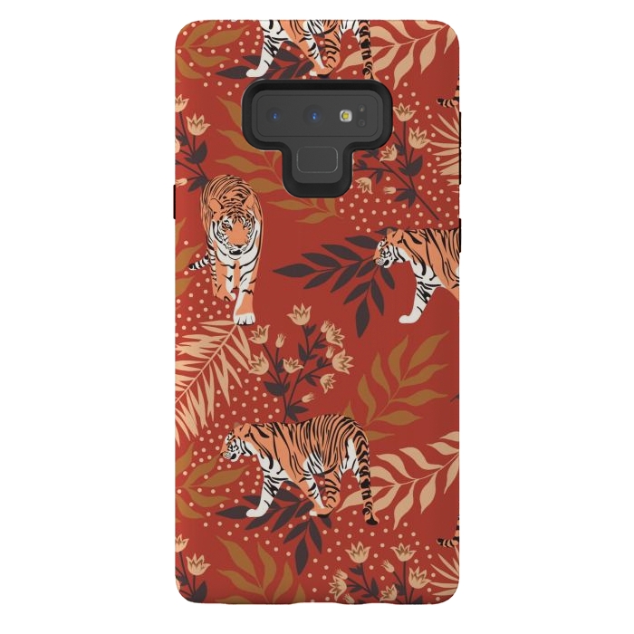 Galaxy Note 9 StrongFit Tigers. Red pattern by Julia Badeeva