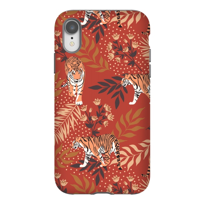 iPhone Xr StrongFit Tigers. Red pattern by Julia Badeeva
