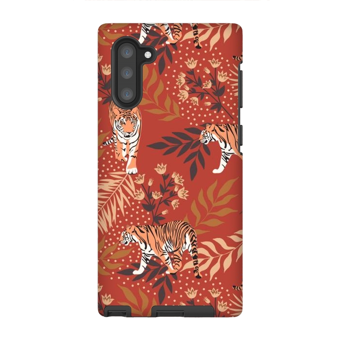 Galaxy Note 10 StrongFit Tigers. Red pattern by Julia Badeeva