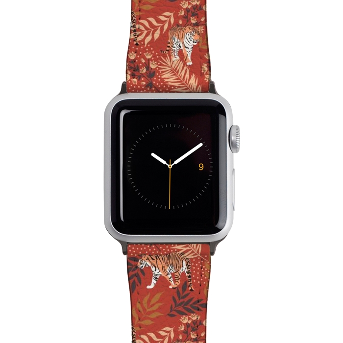 Watch 38mm / 40mm Strap PU leather Tigers. Red pattern by Julia Badeeva