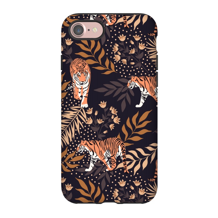 iPhone 7 StrongFit Tigers. Purple pattern by Julia Badeeva