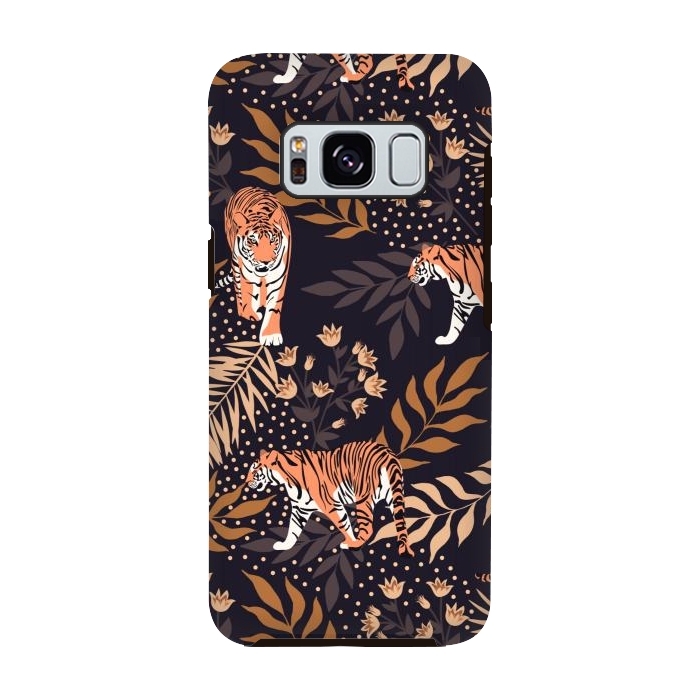 Galaxy S8 StrongFit Tigers. Purple pattern by Julia Badeeva
