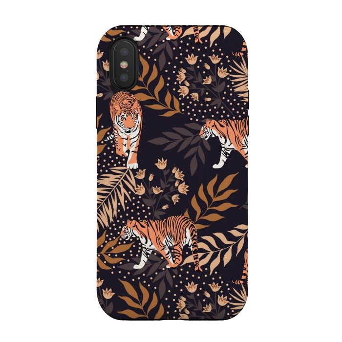 iPhone Xs / X StrongFit Tigers. Purple pattern by Julia Badeeva