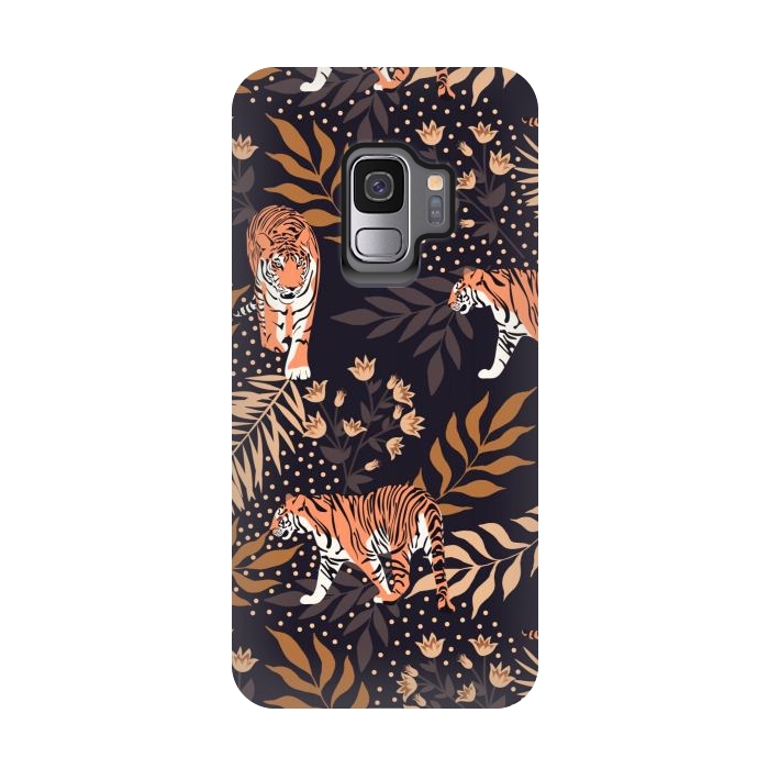 Galaxy S9 StrongFit Tigers. Purple pattern by Julia Badeeva