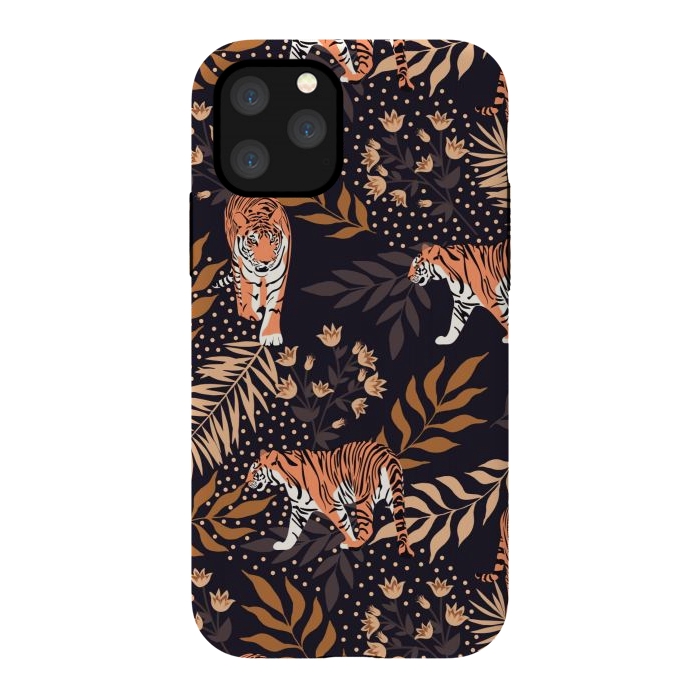 iPhone 11 Pro StrongFit Tigers. Purple pattern by Julia Badeeva