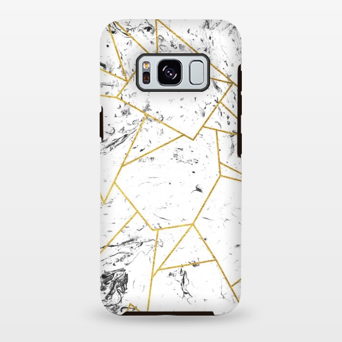 Galaxy S8 plus StrongFit White marble and gold frame by Julia Badeeva
