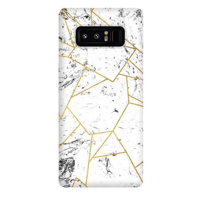 Galaxy Note 8 StrongFit White marble and gold frame by Julia Badeeva