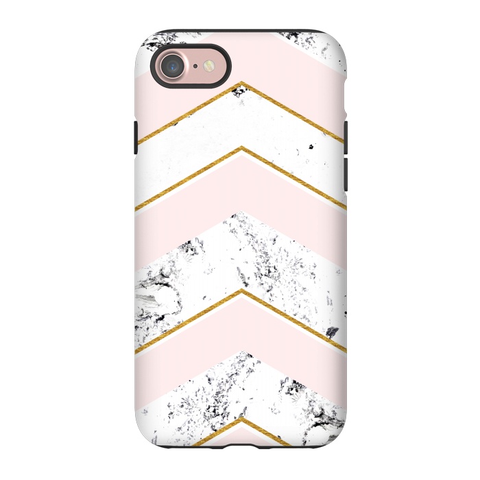 iPhone 7 StrongFit Marble. Pink and gold by Julia Badeeva