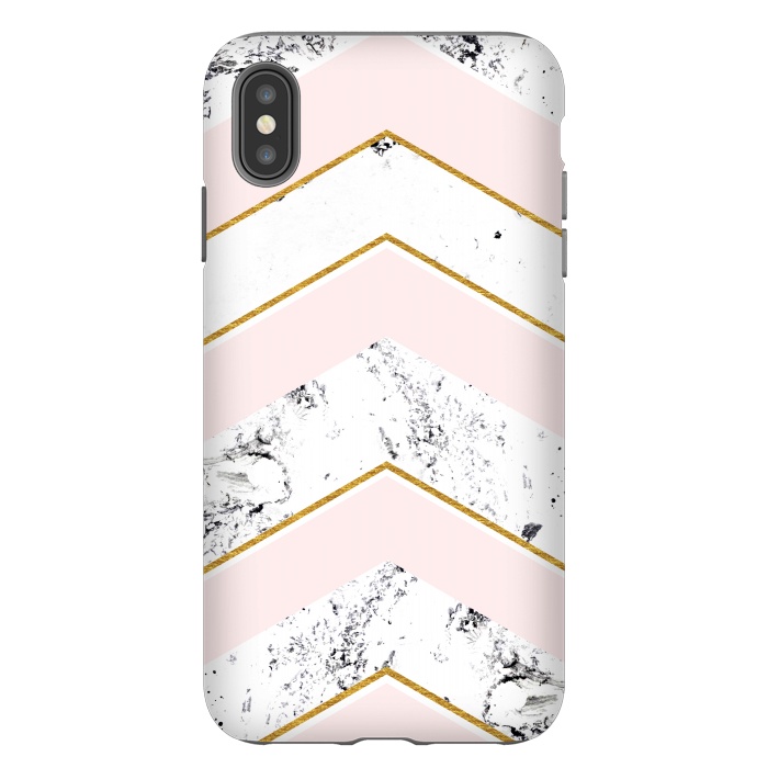 iPhone Xs Max StrongFit Marble. Pink and gold by Julia Badeeva