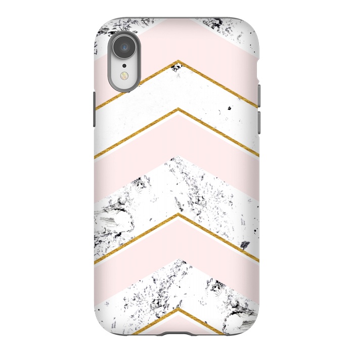 iPhone Xr StrongFit Marble. Pink and gold by Julia Badeeva