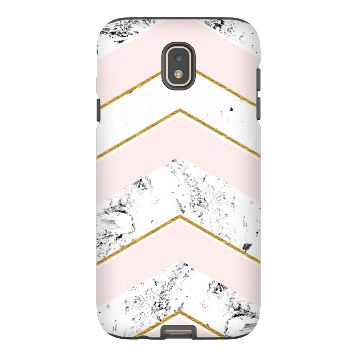 Galaxy J7 StrongFit Marble. Pink and gold by Julia Badeeva