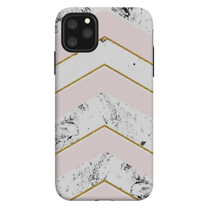 iPhone 11 Pro Max StrongFit Marble. Pink and gold by Julia Badeeva