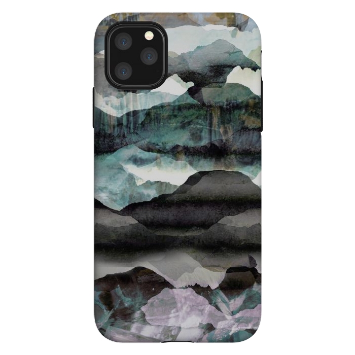 iPhone 11 Pro Max StrongFit stylised mountain landscape art by Oana 