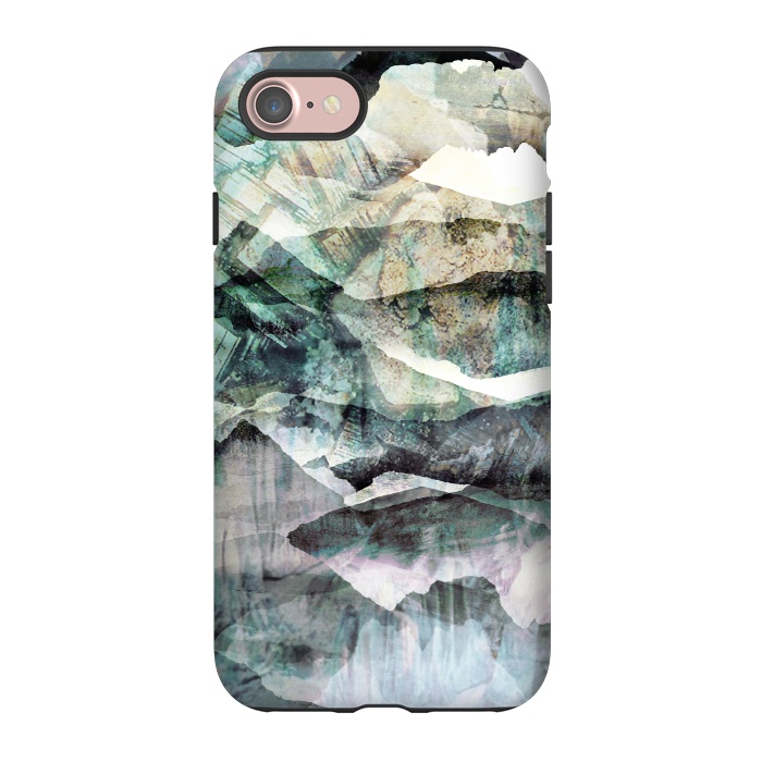iPhone 7 StrongFit stylised mountain landscape art by Oana 