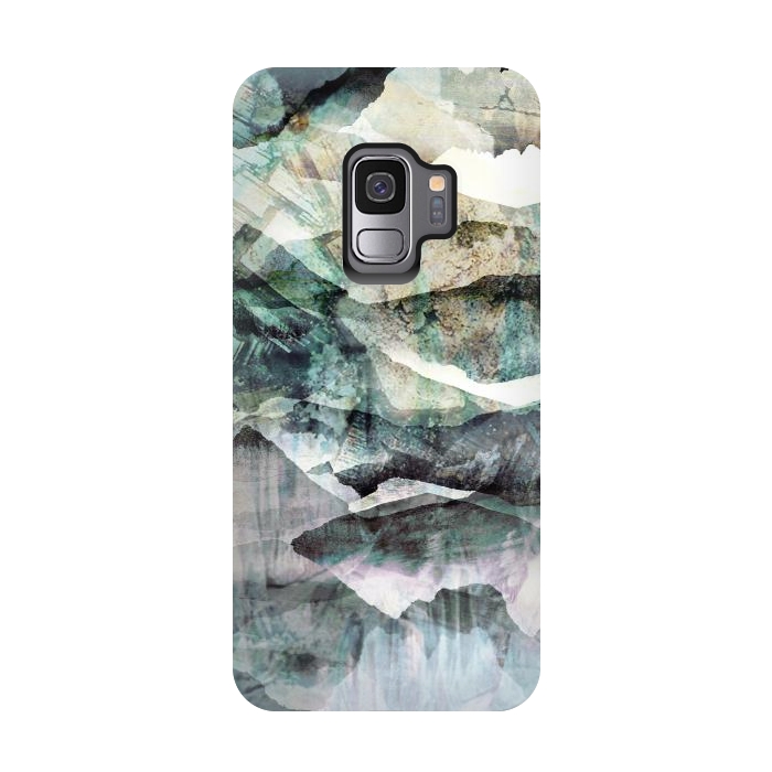 Galaxy S9 StrongFit stylised mountain landscape art by Oana 