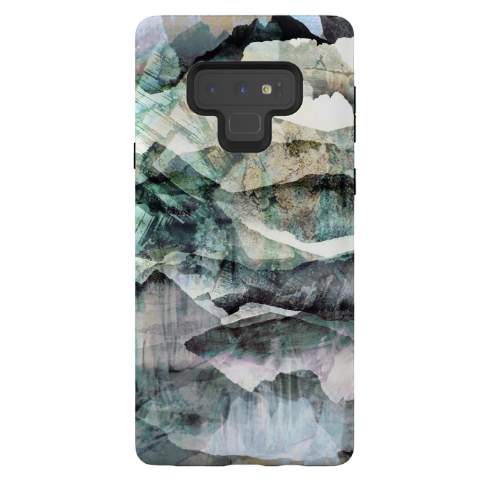 Galaxy Note 9 StrongFit stylised mountain landscape art by Oana 