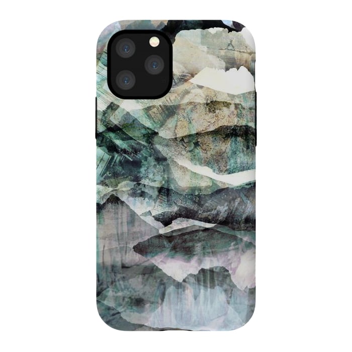 iPhone 11 Pro StrongFit stylised mountain landscape art by Oana 