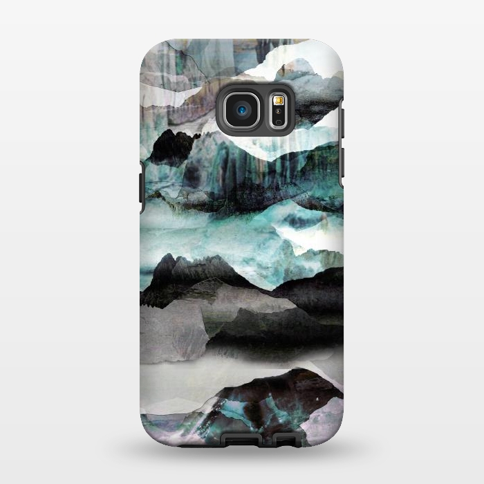 Galaxy S7 EDGE StrongFit Gradient mountain landscape art by Oana 