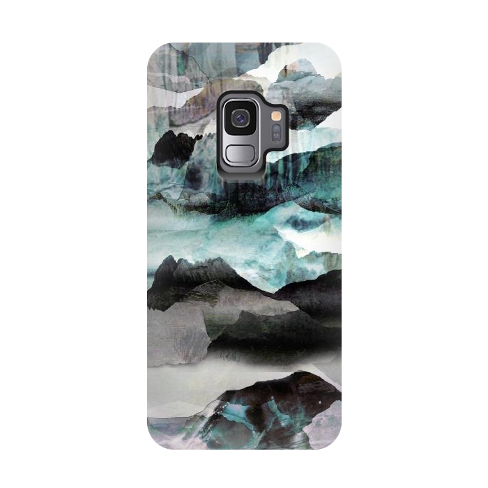 Galaxy S9 StrongFit Gradient mountain landscape art by Oana 