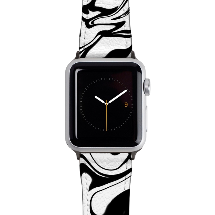 Watch 38mm / 40mm Strap PU leather Black and white marble by Jms