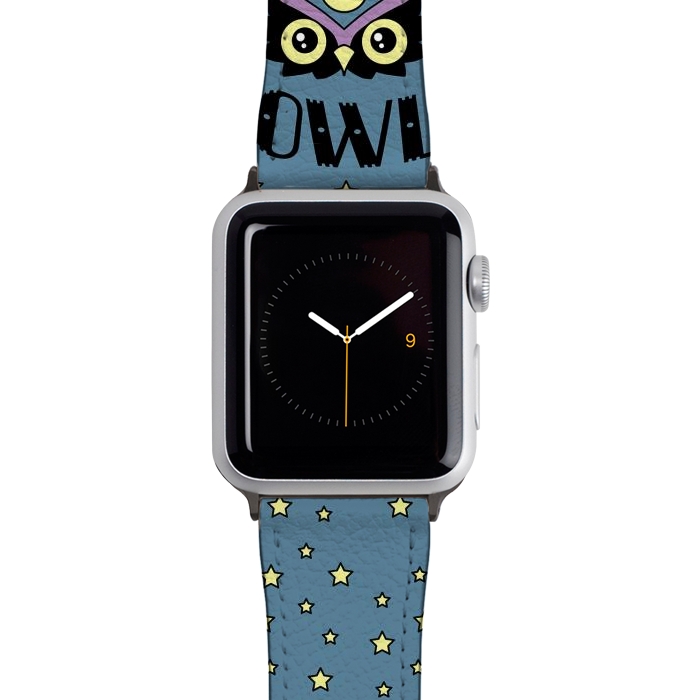 Watch 38mm / 40mm Strap PU leather Night owl by Laura Nagel