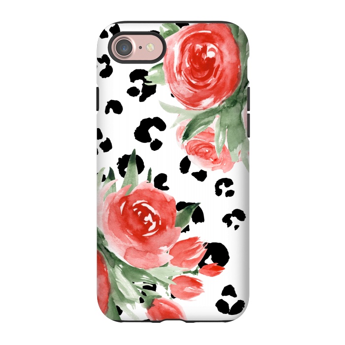 iPhone 7 StrongFit Roses and leopard by Julia Badeeva