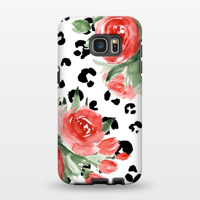 Galaxy S7 EDGE StrongFit Roses and leopard by Julia Badeeva
