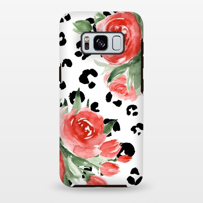 Galaxy S8 plus StrongFit Roses and leopard by Julia Badeeva