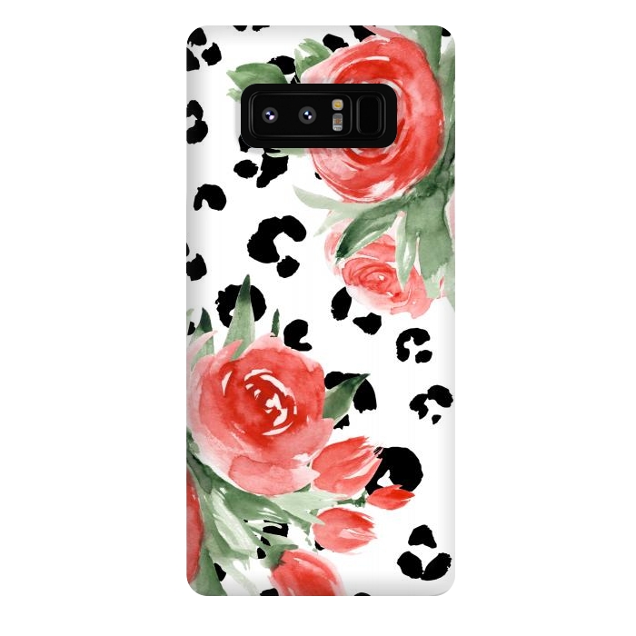 Galaxy Note 8 StrongFit Roses and leopard by Julia Badeeva