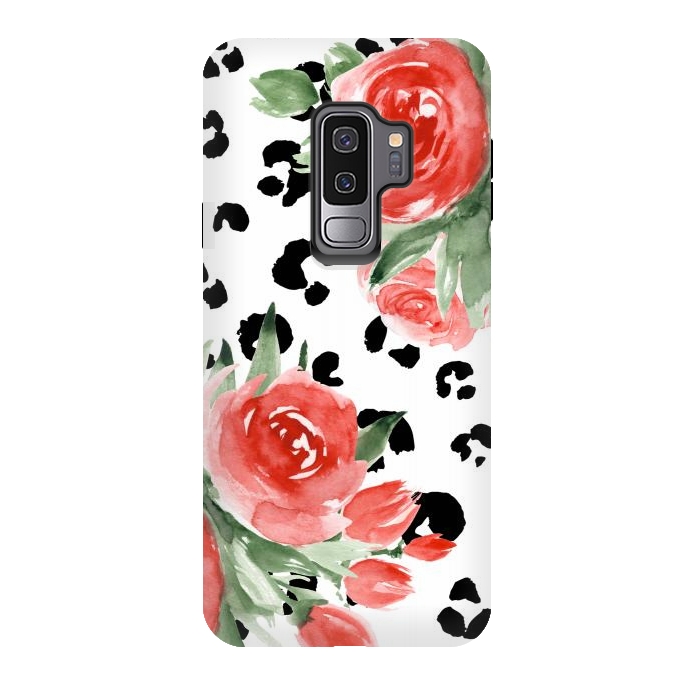 Galaxy S9 plus StrongFit Roses and leopard by Julia Badeeva