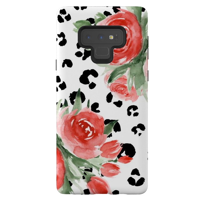 Galaxy Note 9 StrongFit Roses and leopard by Julia Badeeva