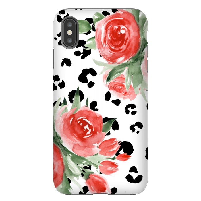 iPhone Xs Max StrongFit Roses and leopard by Julia Badeeva