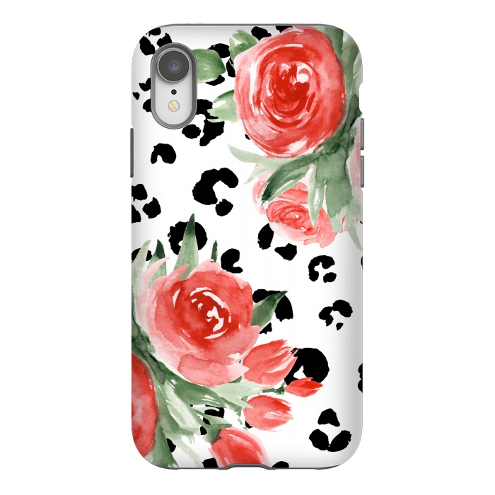 iPhone Xr StrongFit Roses and leopard by Julia Badeeva
