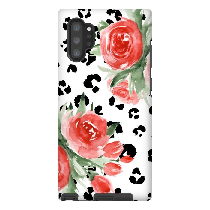Galaxy Note 10 plus StrongFit Roses and leopard by Julia Badeeva