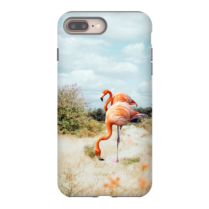 iPhone 7 plus StrongFit Flamingo Couple by Uma Prabhakar Gokhale