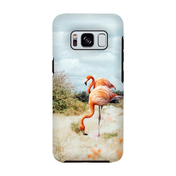 Galaxy S8 StrongFit Flamingo Couple by Uma Prabhakar Gokhale