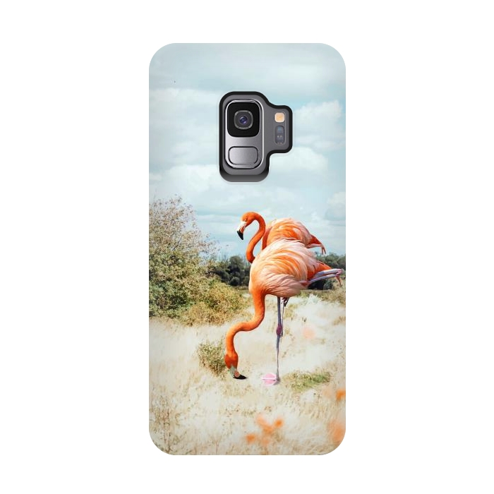 Galaxy S9 StrongFit Flamingo Couple by Uma Prabhakar Gokhale