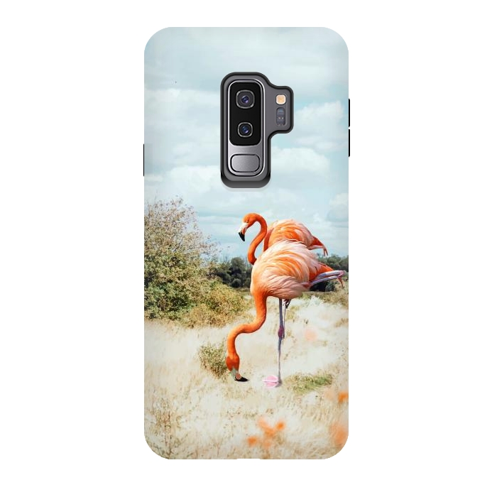 Galaxy S9 plus StrongFit Flamingo Couple by Uma Prabhakar Gokhale