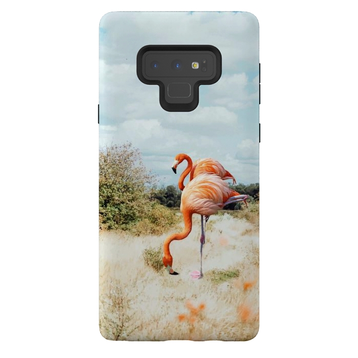 Galaxy Note 9 StrongFit Flamingo Couple by Uma Prabhakar Gokhale