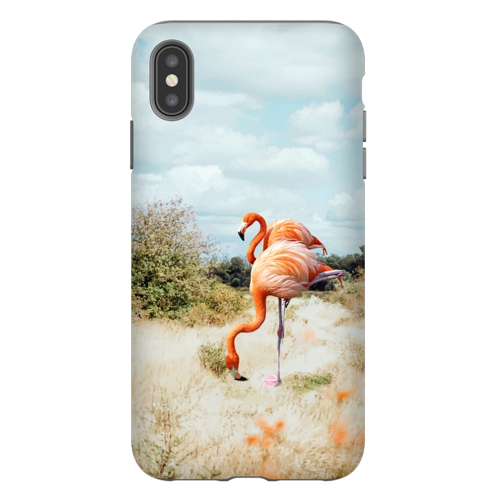 iPhone Xs Max StrongFit Flamingo Couple by Uma Prabhakar Gokhale