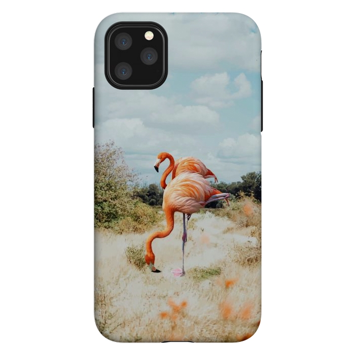 iPhone 11 Pro Max StrongFit Flamingo Couple by Uma Prabhakar Gokhale