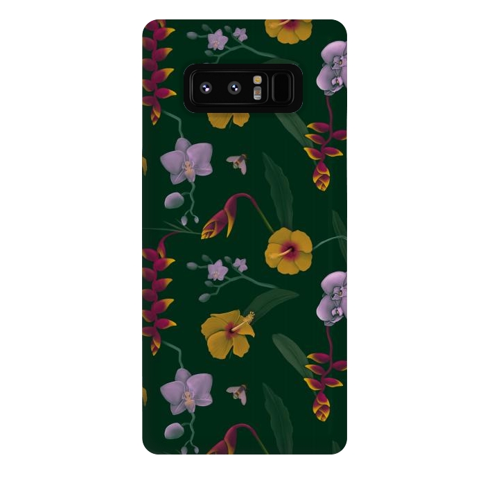 Galaxy Note 8 StrongFit Heliconia & Hibiscus by Tishya Oedit