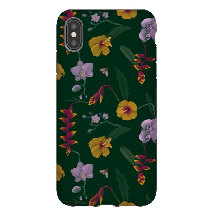 iPhone Xs Max StrongFit Heliconia & Hibiscus by Tishya Oedit
