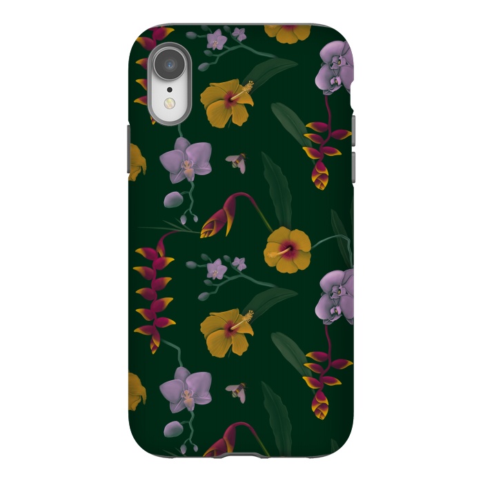 iPhone Xr StrongFit Heliconia & Hibiscus by Tishya Oedit